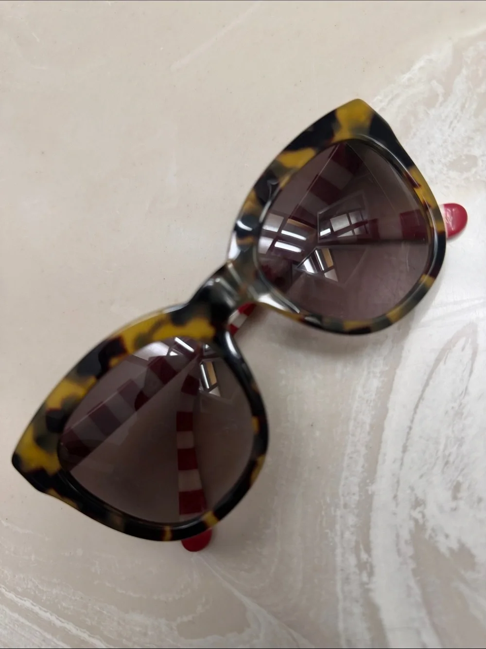 J. Crew cabana striped Tortoiseshell Sunglasses